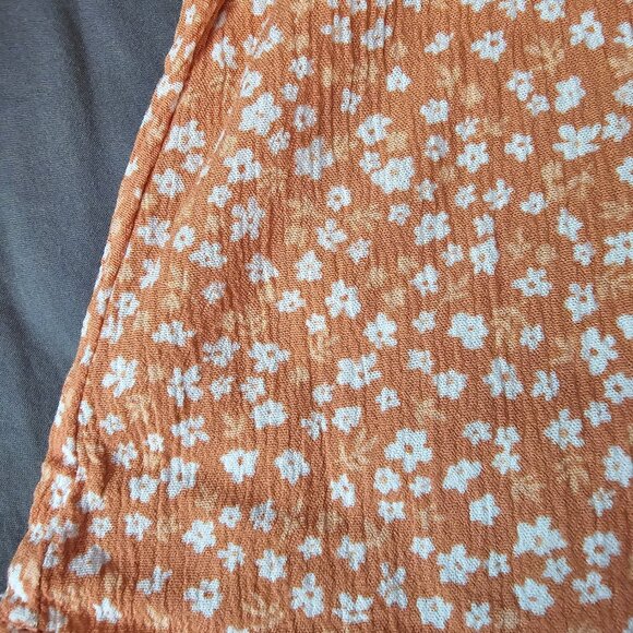 NWOT Floral Print Mini Skirt XL Smocked Waist Cottagecore BOHO Hippie Rose - Picture 3 of 9